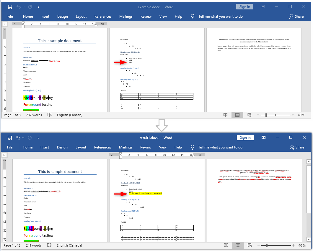 Insert text in specific page